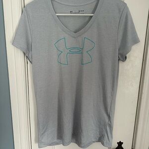Under Armour Women's Light Gray V-Neck Tee